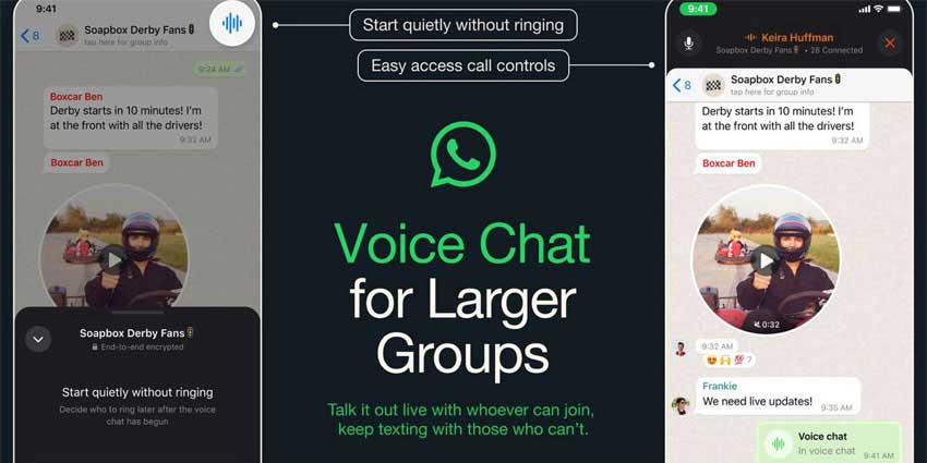 how to start voice chat in whatsapp group