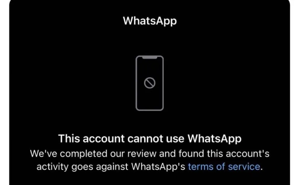 This Account Cannot Use WhatsApp